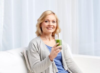 Drinking green juice