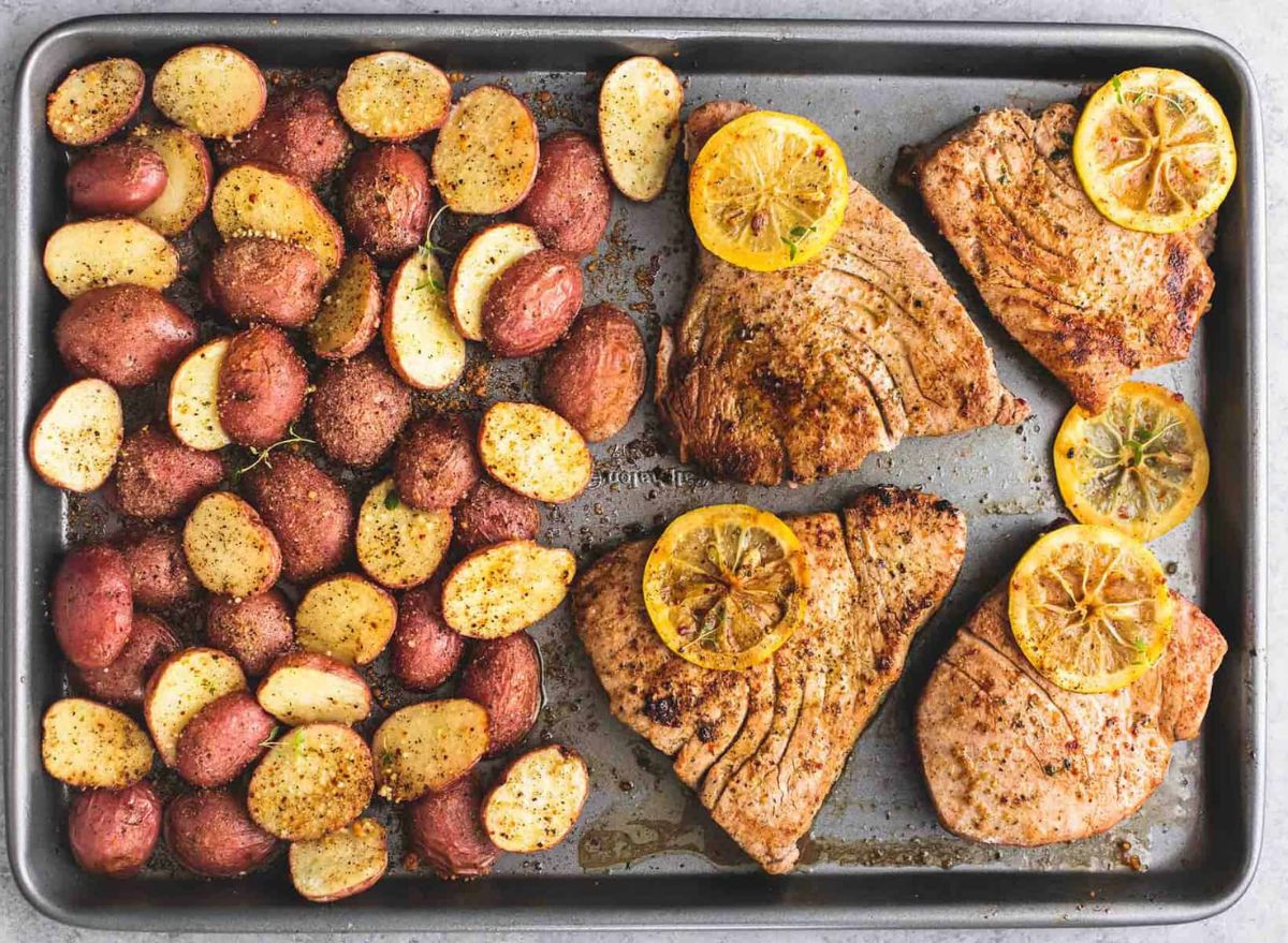 Sheet Pan Lemon Herb Tuna Steaks