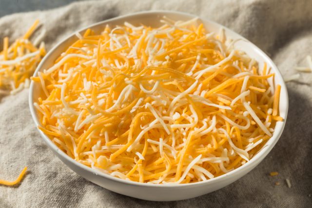 bowl of mexican blend cheese