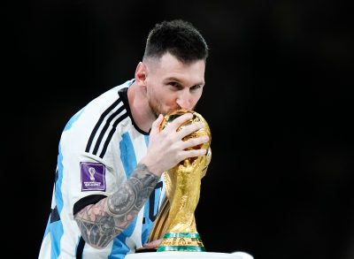 Lionel Messi World Cup trophy