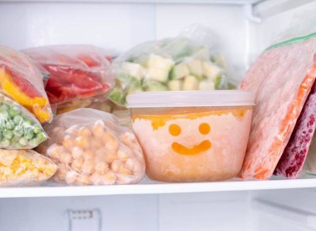 frozen foods in the freezer