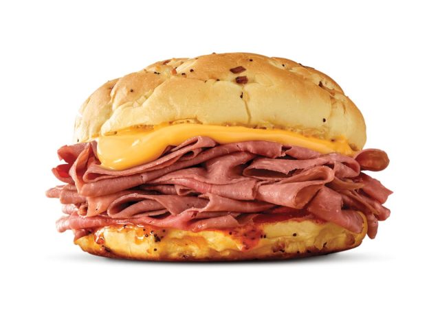 Beef and cheddar sandwich from Arby's