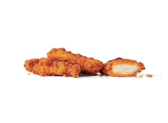 Jack in the box chicken strips on a white background