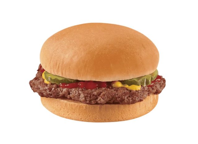 hamburger from Dairy queen on a white background