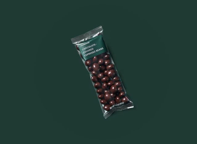 Starbucks Chocolate-Covered Espresso Beans on a green background