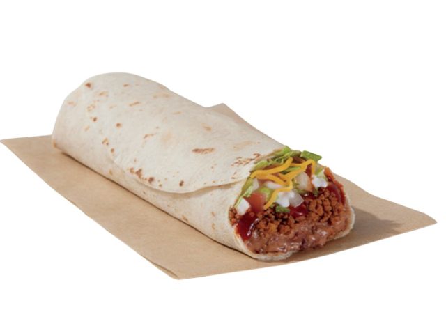Taco Bell Burrito Supreme on a white background