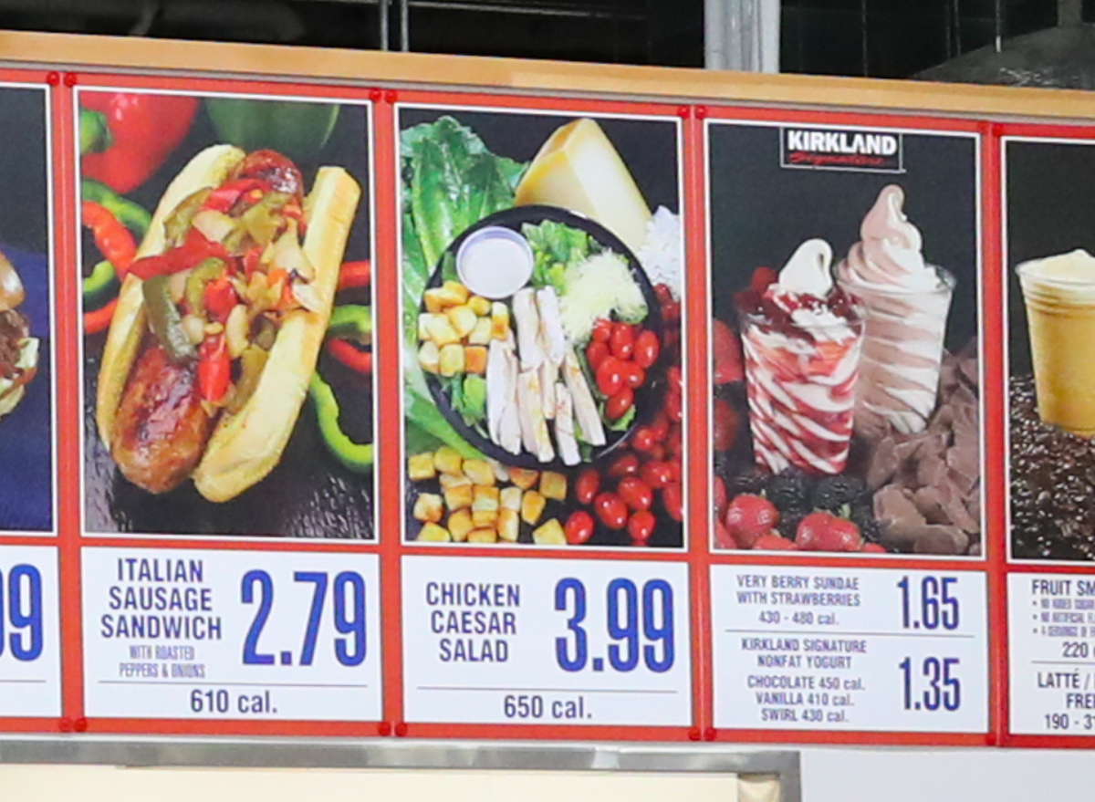 Costco deals pizza menu