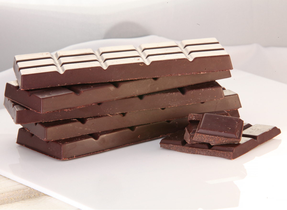 milk chocolate bars stacked