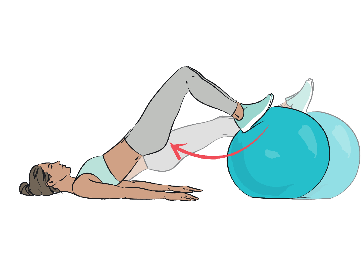 Tone Your Butt In 30 Days With This Stability Ball Workout   Stability Ball Curl 