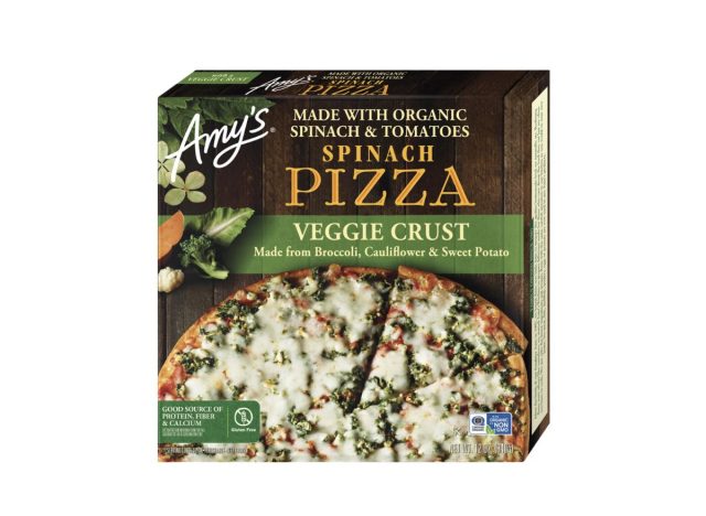 box of Amy's Veggie Crust Spinach Pizza