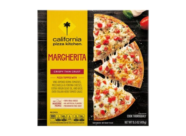 box of California Pizza kitchen Margherita pizza