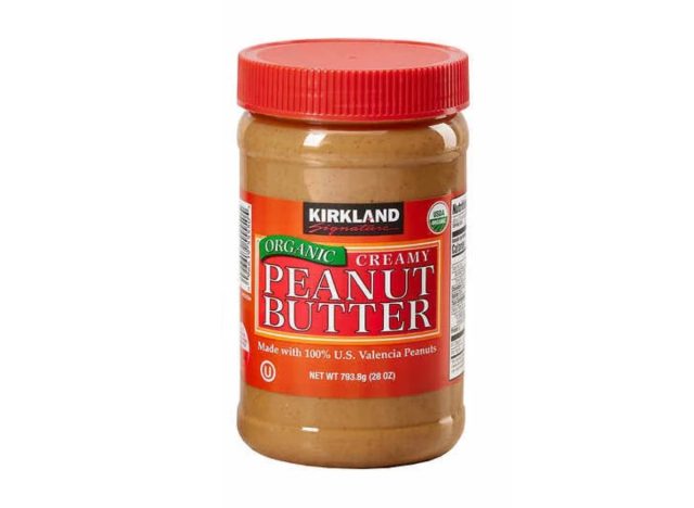 Kirkland Creamy Peanut Butter on a white background