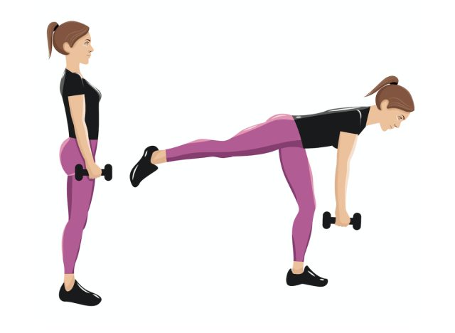 9 Strength Exercises To Prevent Injury After 50 - illustration of single-leg romanian deadlift, concept of strength exercises to prevent injury after 50