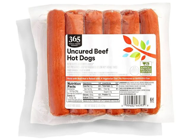 Whole Foods 365 Uncured Beef Hot Dogs