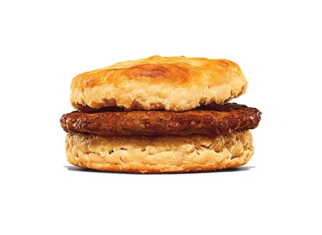 Burger King Sausage Biscuit on a white background