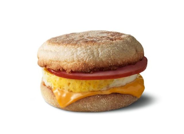 Egg McMuffin from McDonald's on a white background