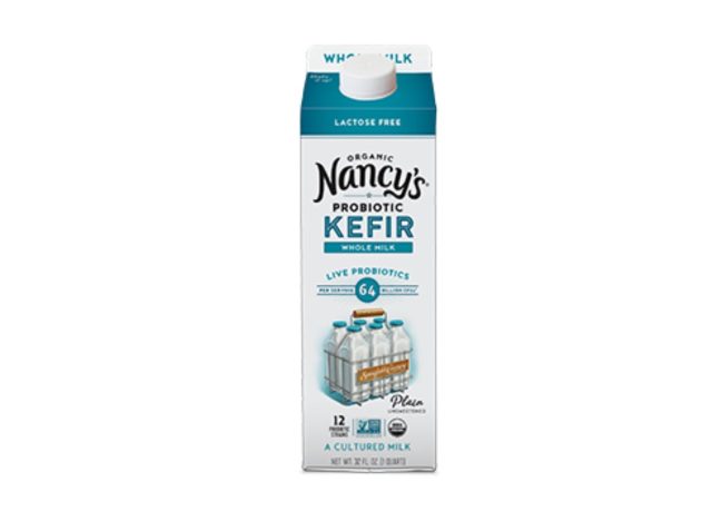 carton of Nancy's Kefir on a white background