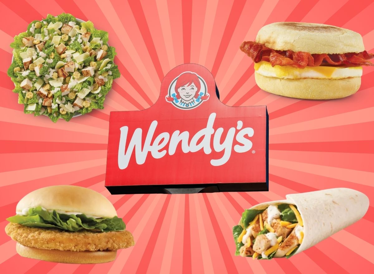 Wendy's orders and Wendy's sign on a red background