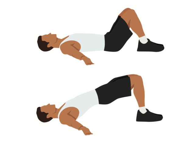 illustration of man doing glute bridges