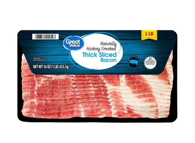 package of Great Value Bacon