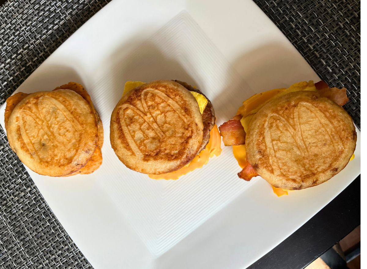 McDonald's - Unwrap the sweetness of the season with the NEW #McGriddles -  warm griddle cakes with a drizzle of maple baked right in, savory sausage,  fluffy folded egg and melty cheese.
