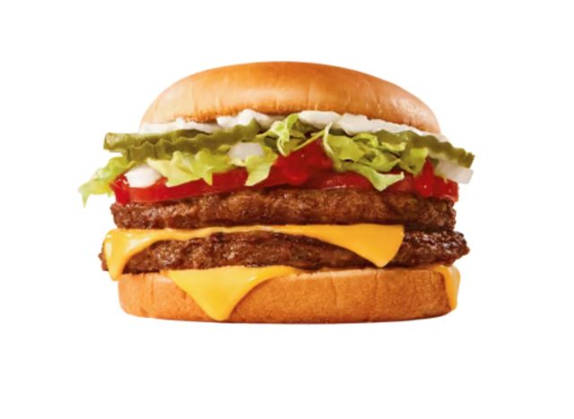 Sonic Double Cheeseburger on a white background