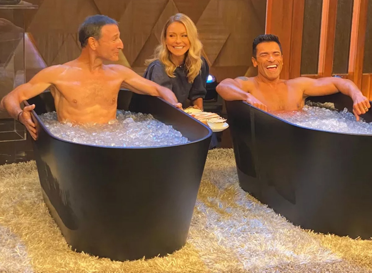 Mark Consuelos Shows Off Ripped Abs During Cold Plunge