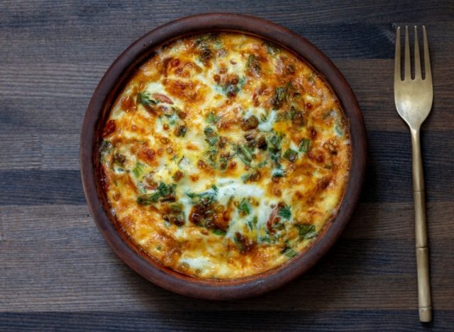 plate of spinach frittata