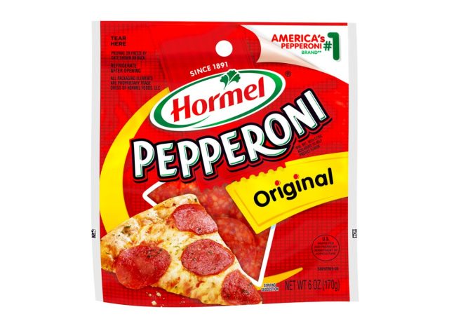 package of Hormel Pepperoni on a white background