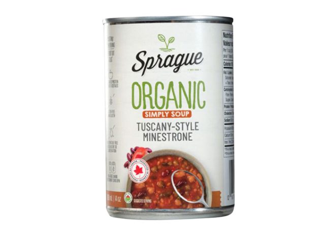 can of Sprague Organic Tuscany Style Minestrone Soup