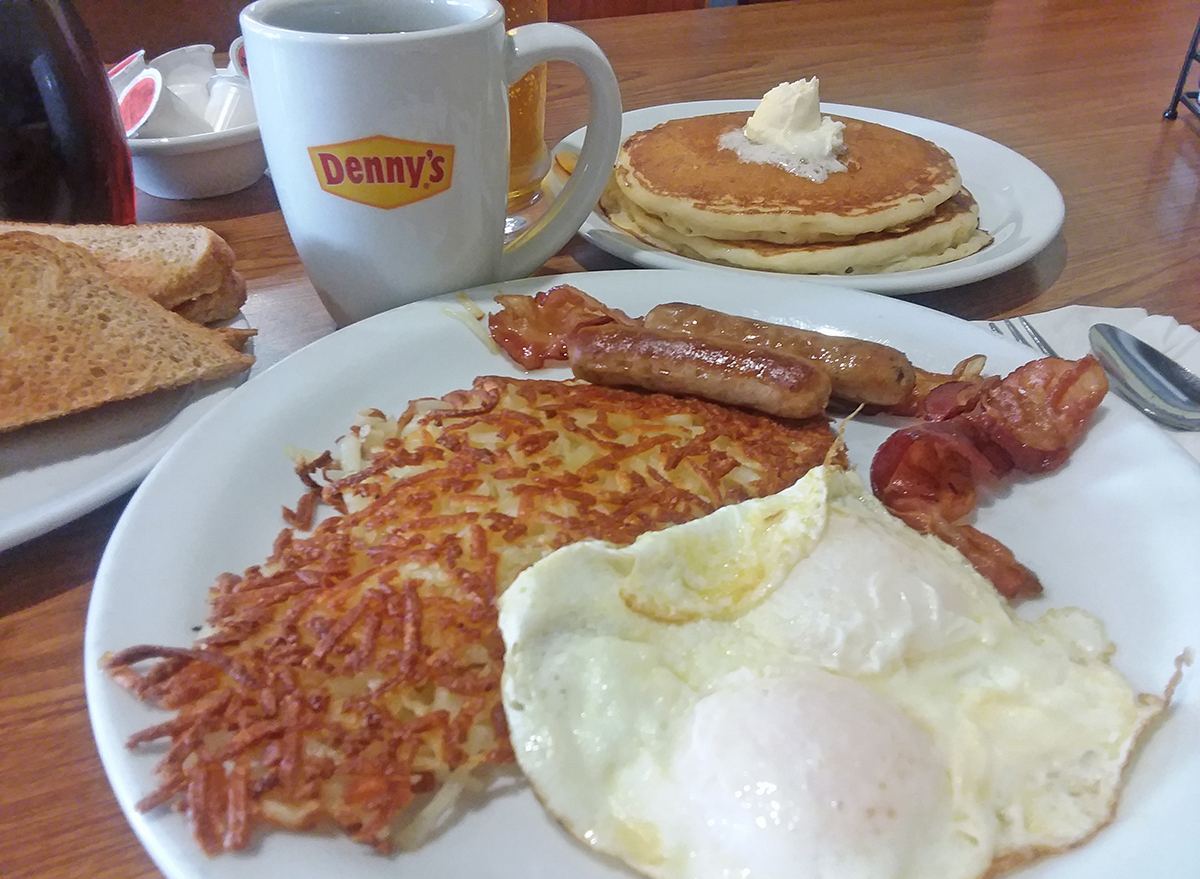 Grand Slam Breakfast at Denny's Restaurant