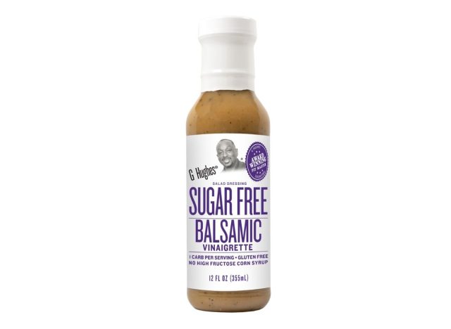 bottle of G Hughes Sugar Free Balsamic salad dressing