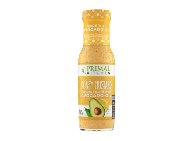 bottle of Primal Kitchen Honey Mustard salad dressing