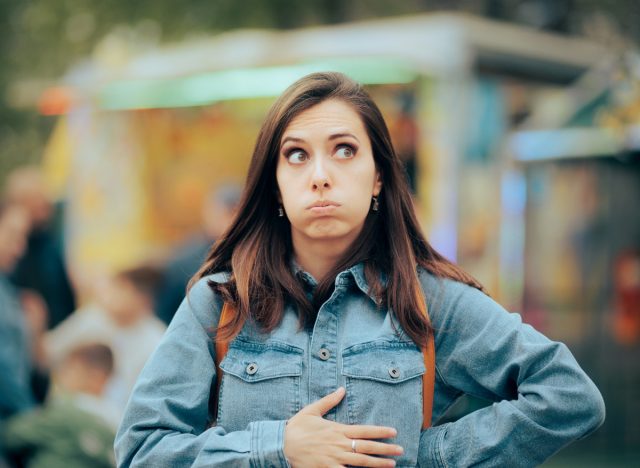 woman feeling hungry