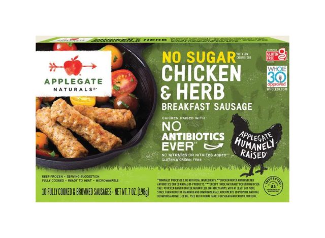 package of Applegate Chicken and Herb Breakfast Sausage