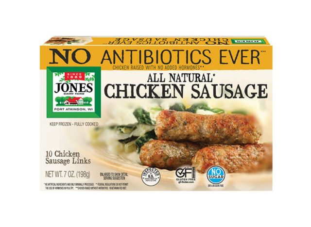 package of Jones chicken Sausage