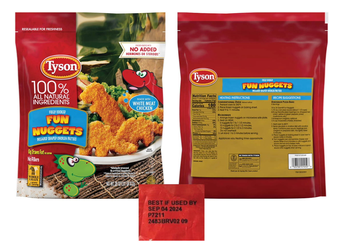 Tyson Recalls Dinosaur Chicken Nuggets that May Contain Metal