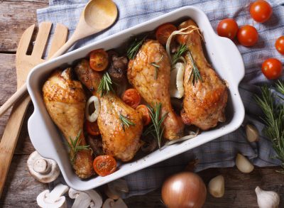 baked chicken legs, concept of keto recipes for weight loss