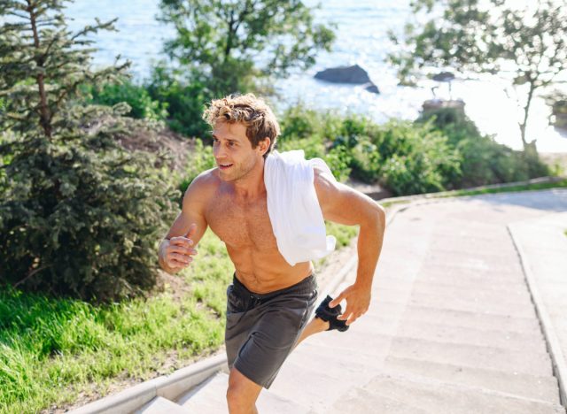 man running outdoors, concept of daily training to improve endurance