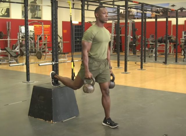 kettlebell Bulgarian split squat