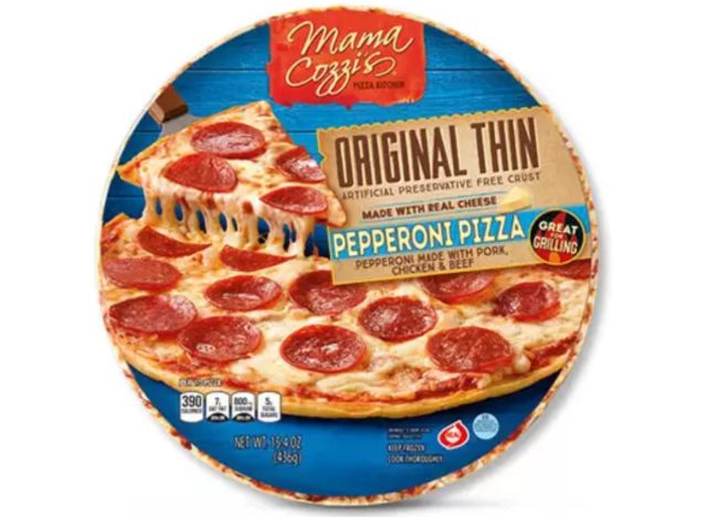 mama cozzi's original thin crust pepperoni pizza