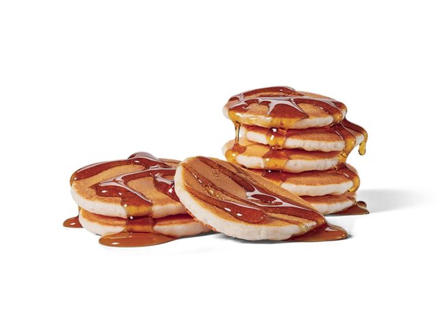 mini pancakes from Jack in the Box on a white background