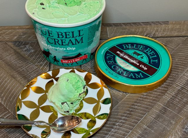 Blue Bell mint chocolate chip ice cream