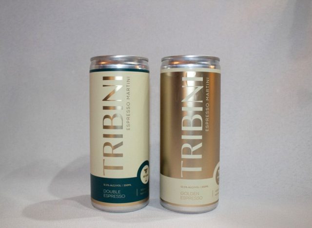 two cans of Tribini espresso martinis