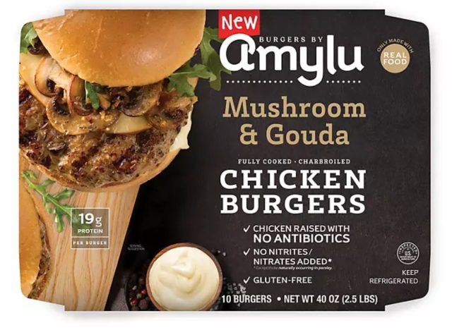 amylu mushroom & gouda chicken burgers