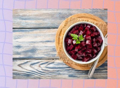 beets in bowl on wood table