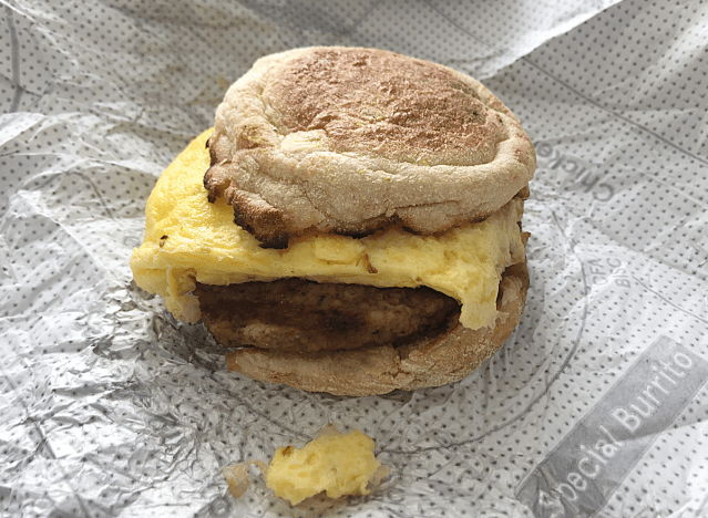 sausage egg cheese muffin from chick fil a