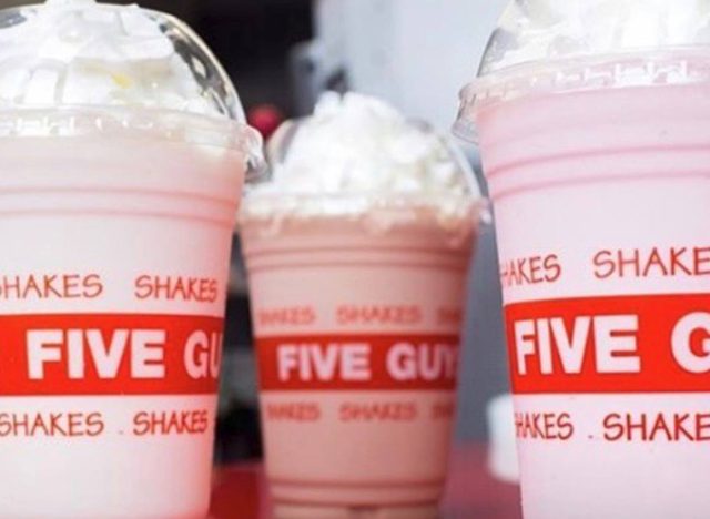 Five Guys Strawberry Milk Shake