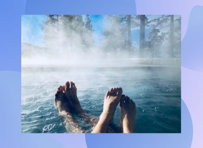 hot water therapy hot springs spa concept, close-up of people's feet in hot springs