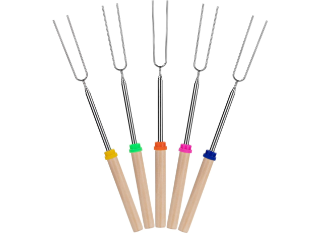 metal smores sticks with colorful handles